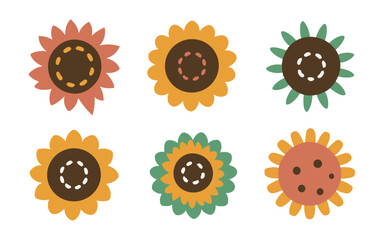 Abstract flowers vector clipart. Spring illustration.