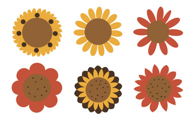 Abstract flowers vector clipart. Spring illustration.