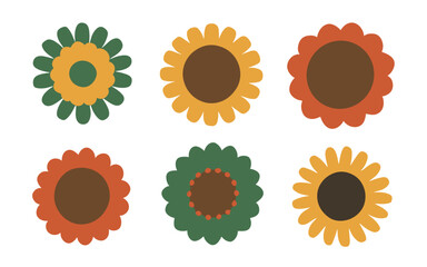 Abstract flowers vector clipart. Spring illustration.