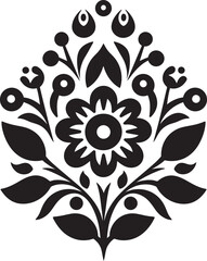 Cultural Essence Ethnic Floral Emblem Icon Indigenous Threads Decorative Ethnic Floral Logo