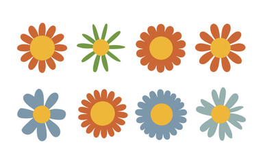 Fototapeta premium Abstract flowers vector clipart. Spring illustration.