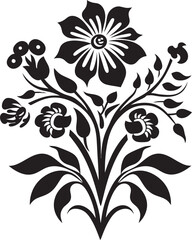 Ethnic Craftsmanship Floral Logo Icon Design Ancestral Petal Prints Ethnic Floral Symbol