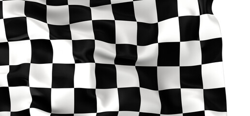 Waving racing finish flag in