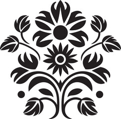 Artisanal Threads Ethnic Floral Vector Emblem Rooted Tradition Decorative Ethnic Floral Element