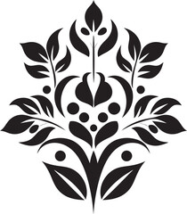 Rooted Charm Decorative Ethnic Floral Logo Folkloric Essence Ethnic Floral Icon Design