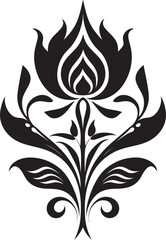 Traditional Flourish Decorative Ethnic Floral Vector Ethnic Bloom Floral Emblem Logo Icon