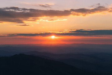 sunset in the mountains
