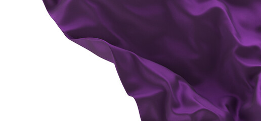 purple wave silk satin fabric on white background for grand opening ceremony other occasion