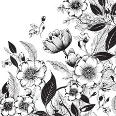 Radiant Petal Harmony Floral Background Emblem Floral Visions Vector Background Logo Design