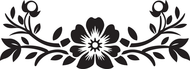 Timeless Bloom Edges Decorative Floral Border Icon Harmonious Petal Scrolls Floral Line Emblem