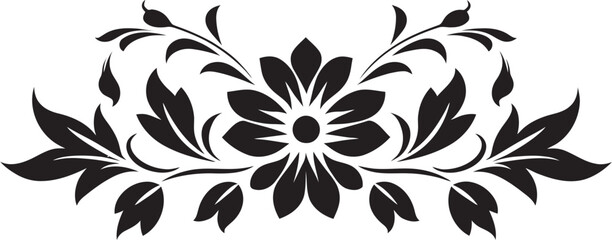 Blossom Trim Accents Decorative Line Vector Ethereal Petal Engraving Floral Border Icon