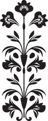 Vintage Vine Engravings Line Vector Emblem Harmonious Petal Accents Decorative Line Logo