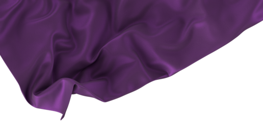 Waving satin cloth isolated on transparent background