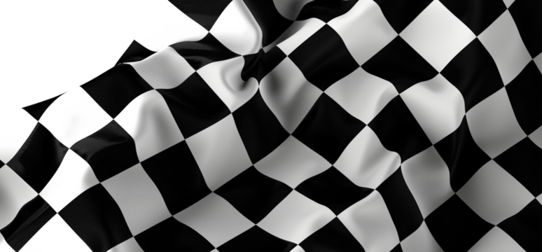 Waving racing finish flag in