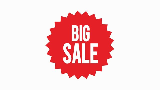 Red Big sale animation, Label ig sale animation 4k	
