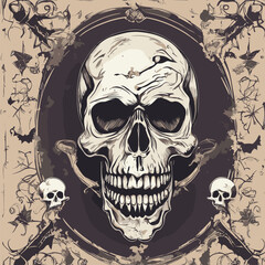 skull and crossbones on black