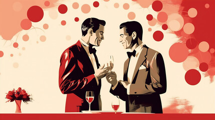 Elegance in Love: Two Men on Valentine's Day