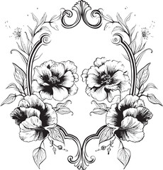 Gothic Garland A Hauntingly Beautiful Embrace of Black Blooms. Inkwell Armature A Structured Silhouette of Floral Grace.