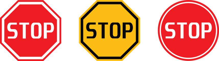 Stop sign collection vector illustration