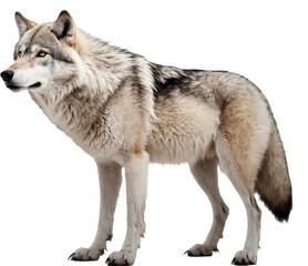 majestic wolf on transparent background, PNG