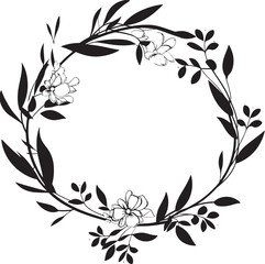 Chic Floral Harmony Decorative Frame Logo Serenade of Blossoms Bouquet Vector Icon Design