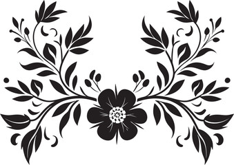 Abstract Petal Patterns Black Tile Floral Logo Structured Garden Geometric Floral Vector Icon