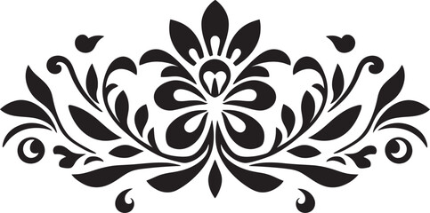 Botanical Tessellations Geometric Floral Pattern Floral Lattice Black Vector Tile Design