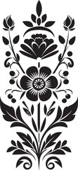 Patterned Geometry Black Floral Tile Emblem Floral Lattice Geometric Tile Vector