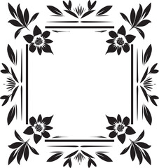 Floral Symmetry Unveiled Black Vector Icon Tessellated Beauty Geometric Floral Design