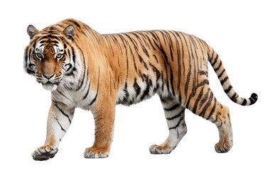 Majestic tiger isolated on transparent background