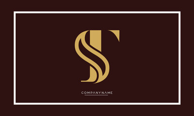 Fototapeta premium TS or ST Alphabet letters initial logo monogram 