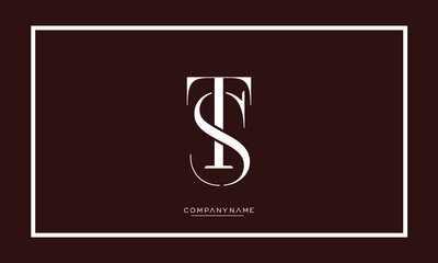 TS or ST Alphabet letters initial logo monogram
