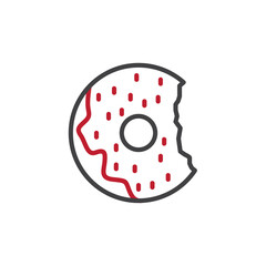 donut icon. sign for mobile concept and web design. outline vector icon. symbol, logo illustration. vector graphics.