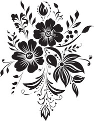Vintage Inked Blooms Monochrome Hand Drawn Logo Icons Artistic Noir Gardenia Sketches Intricate Vector Logo Designs