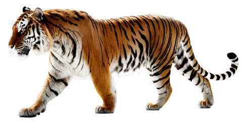 Majestic tiger isolated on transparent background
