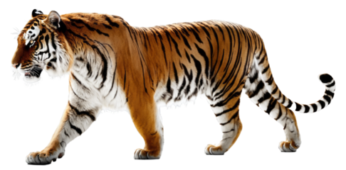 Majestic tiger isolated on transparent background
