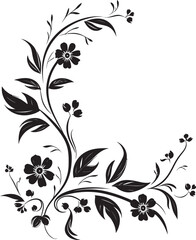 Chic Noir Petal Odyssey Artistic Black Iconic Designs Noir Blossom Symphony Graphite Hand Drawn Logo Icons