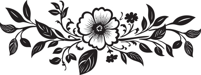 Vintage Inked Garden Tales Noir Emblematic Sketches Chic Noir Petal Odyssey Artistic Black Iconic Designs