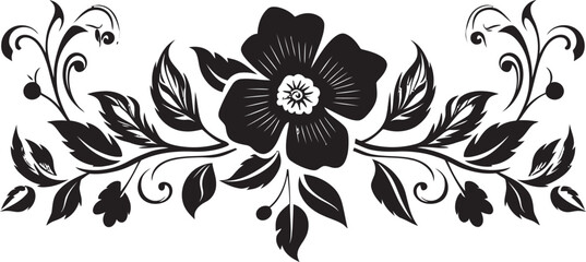 Noir Petal Harmony Handcrafted Floral Vector Sketches Ethereal Inked Bouquets Noir Logo Iconic Elements