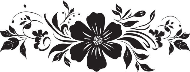 Elegant Floral Whispers Monotone Vector Iconic Designs Vintage Inked Garden Whirl Noir Emblematic Chronicles
