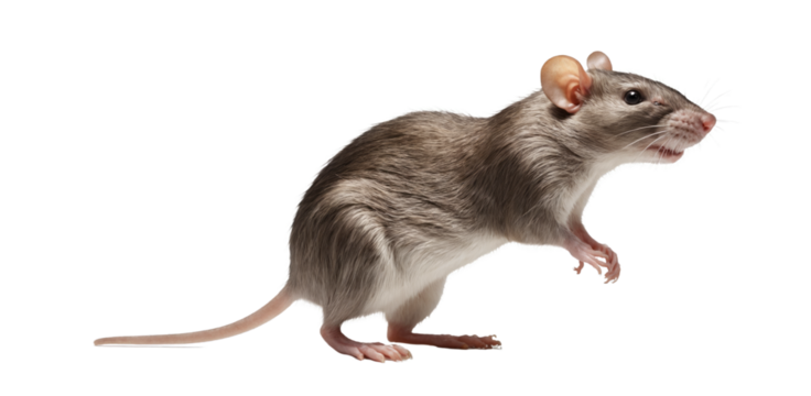 Rat or mouse on transparent background, PNG
