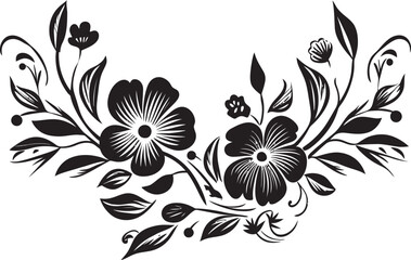 Organic Vines Handcrafted Vector Emblem Creative Flora Hand Drawn Black Icon Design