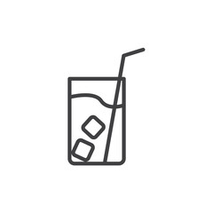 ice coffee icon. sign for mobile concept and web design. outline vector icon. symbol, logo illustration. vector graphics.