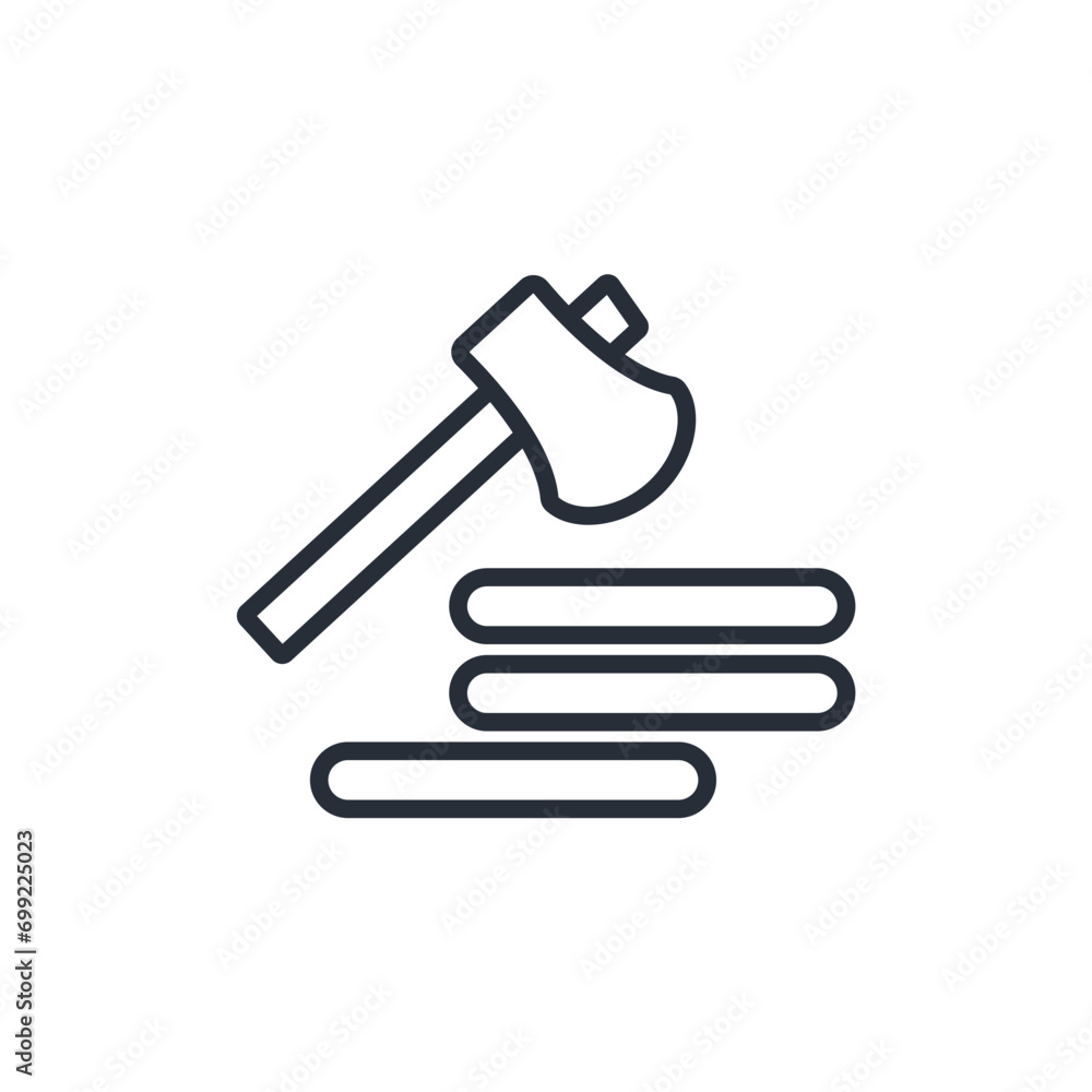 Poster axe icon. vector.editable stroke.linear style sign for use web design,logo.symbol illustration.