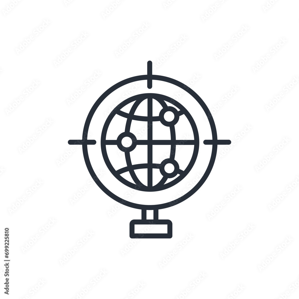 Poster globe icon. vector.editable stroke.linear style sign for use web design,logo.symbol illustration.
