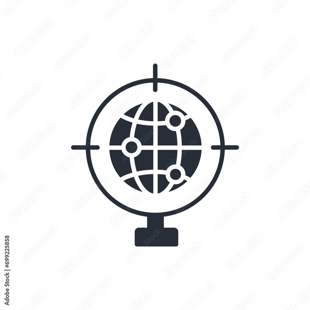 Poster globe icon. vector.editable stroke.linear style sign for use web design,logo.symbol illustration.