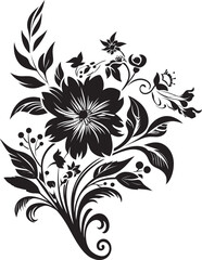 Dynamic Handcrafted Foliage Iconic Logo Symbol Expressive Floral Strokes Hand Drawn Vector Icon