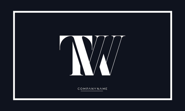 Alphabet letters TW or WT logo monogram