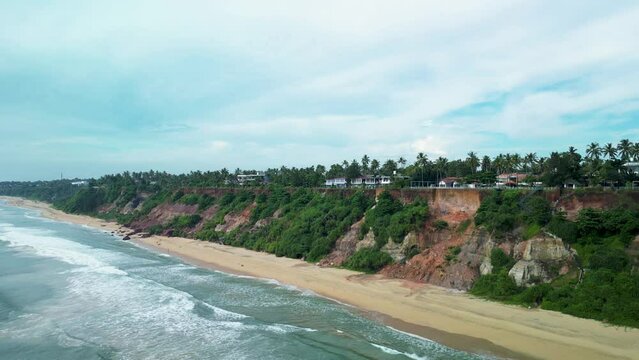 Aerial Shot Of Varkala Beach, Thiruvananthapuram, Kerela, India