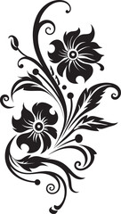 Exquisite Handcrafted Blooms Vector Logo Design Flowing Botanical Silhouettes Black Logo Icon